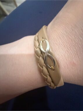 Tan Infinity Leather Wrap Bracelet - Women's Jewelry
